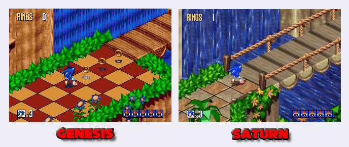 Sega-16 – Side by Side: Sonic 3D Blast (Genesis vs. Saturn)